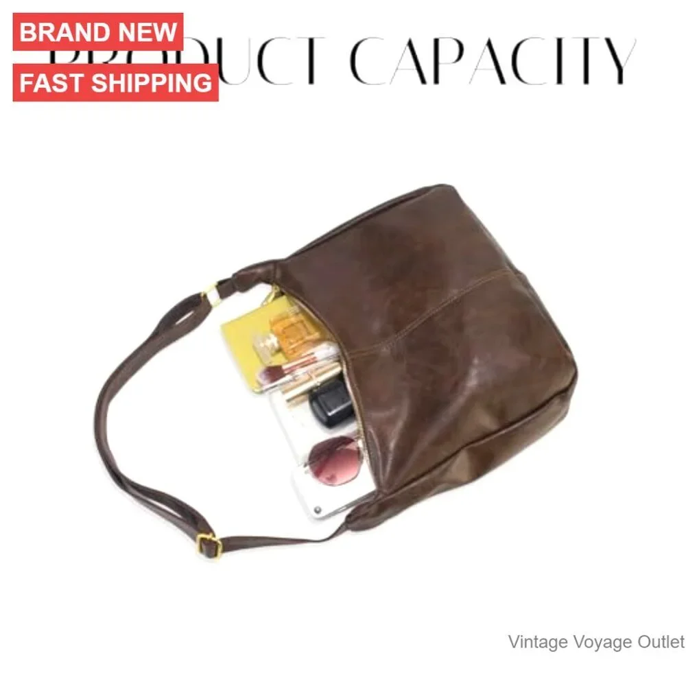 Vegan Leather Crossbody Shoulder Bag Foldable Hobo Tote Purse
